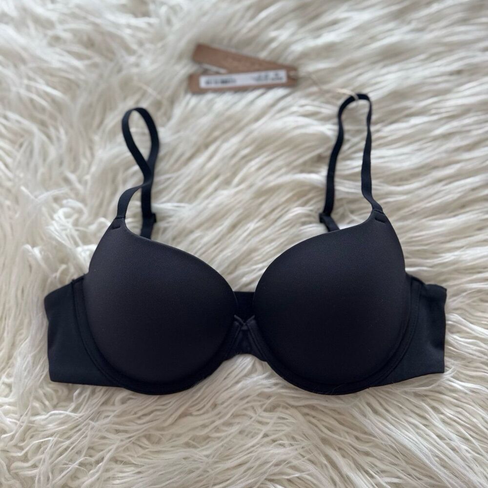 Skims Fits Everybody Push Up Demi Bra Onyx Size 34B